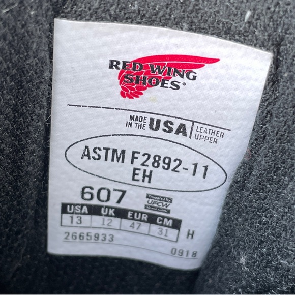 Red Wing 607 Supersole 2.0 Men's Leather Heavy Duty Work Soft Toe Boots Size 13 - Picture 11 of 11